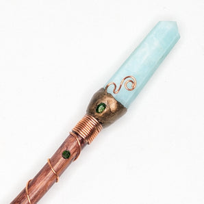 Ascension Amazonite and Dioptase Heart and throat Chakra Wand