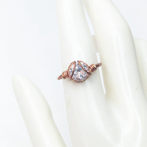 White CZ Single Band Ring