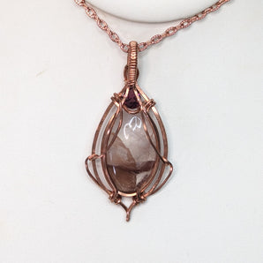 Fire Quartz and Garnet Pendant