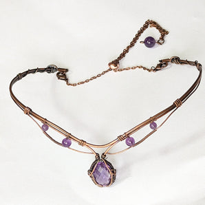 Amethyst Luxe Choker in Copper