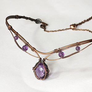 Amethyst Luxe Choker in Copper