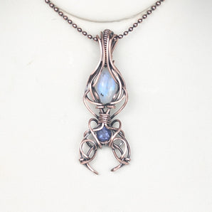 Rainbow Moonstone and Color Change Fluorite Ethereal Pendant
