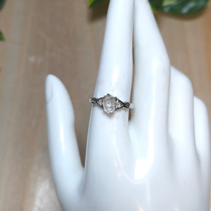 Raw Tibetan Quartz Stainless steel Adjustable Ring