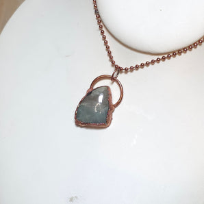 Aquamarine Halo Alchemy Pendant