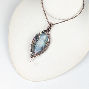 Aqua Aura Quartz Multi Crystal Pendant