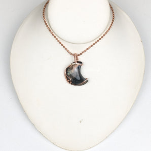 Labradorite Copper Wrapped Moon Pendant