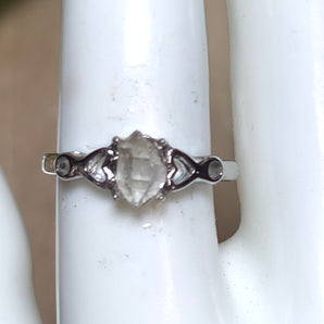 Raw Tibetan Quartz Stainless steel Adjustable Ring