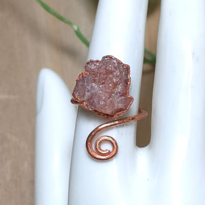 Raw Sunstone & Swirl Copper Alchemy Ring