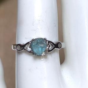 Raw Blue Apatite Stainless steel Adjustable Ring