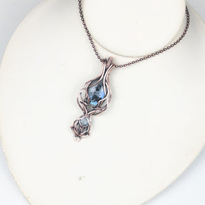 Tourmaline Rainbow Moonstone and Topaz Ethereal Pendant
