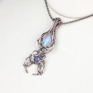 Rainbow Moonstone and Color Change Fluorite Ethereal Pendant