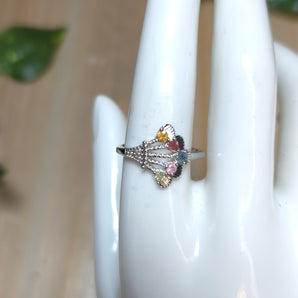 Tourmaline Fan Stainless steel Adjustable Ring