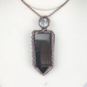 Smoky Tower Pendant with Green Amethyst