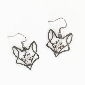 Star Steel Fox Earrings