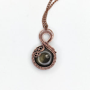 Golden Obsidian infinity pendant