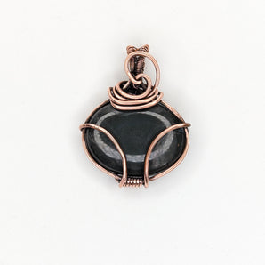 Black Obsidian Copper Pendant