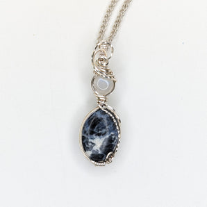 Sodalite and Moonstone pendant
