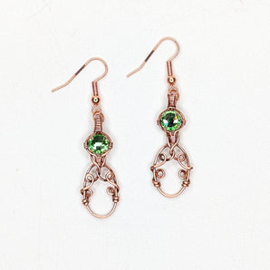 Crystal Elven Copper Earrings