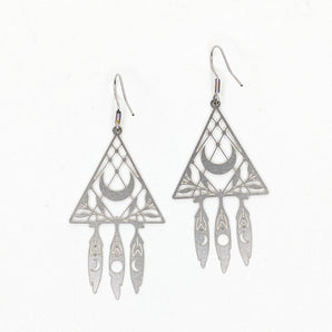 Steel Moon Catcher Earrings