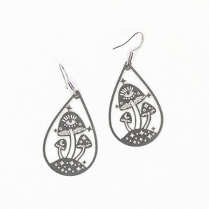 Steel Magic Shroom Earrings