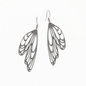 Steel Fairy Wing Earrings