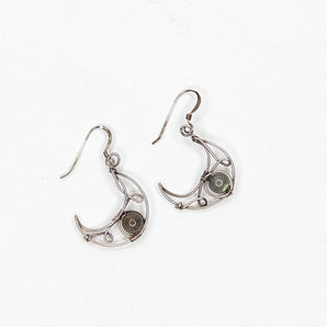 Labradorite Crsecent Moon Sterling Silver earrings