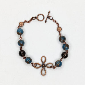 Smoky Quartz and Impression Jasper bracelet