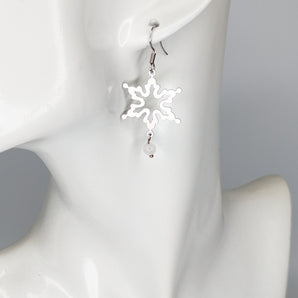 Steel Snow Flake Earrings