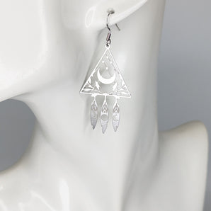 Steel Moon Catcher Earrings