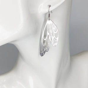 Steel Fairy Wing Earrings
