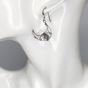 Labradorite Crsecent Moon Sterling Silver earrings