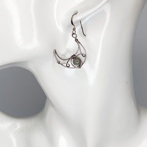 Labradorite Crescent Moon Sterling Silver earrings