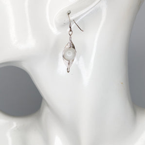 Rainbow Moonstone Herringbon Earrings.