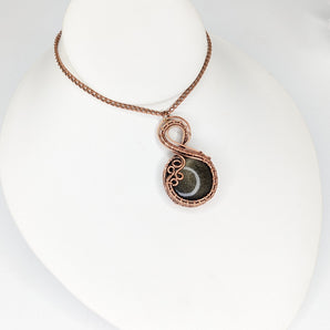 Golden Obsidian infinity pendant