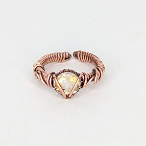 Citrine Copper Thick Band ring