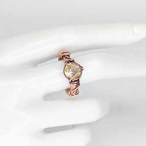 Citrine Copper Thick Band ring
