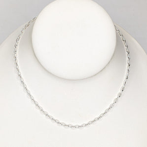 Silver plated texture cable chain
