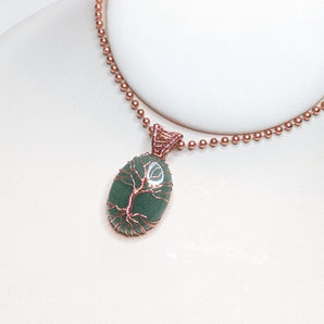 Green Aventurine Tree of Life Crystal Pedant