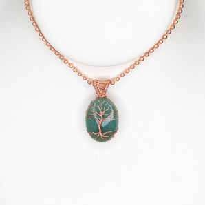 Green Aventurine Tree of Life Crystal Pedant