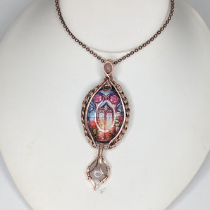 Braided Rose Garden Dangle Pendant