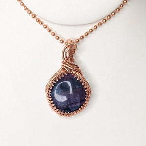 Fluorite Round Blue and Green Pendant