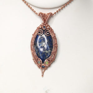 Lapis Lazuli and London blue topaz Accents Amulet Pendant