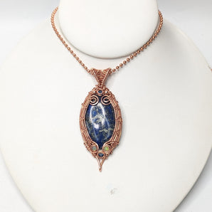 Lapis Lazuli and Crystal Accents Amulet Pendant