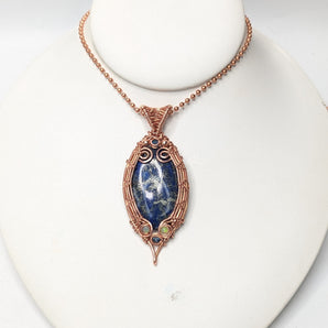 Lapis Lazuli and London blue topaz Accents Amulet Pendant