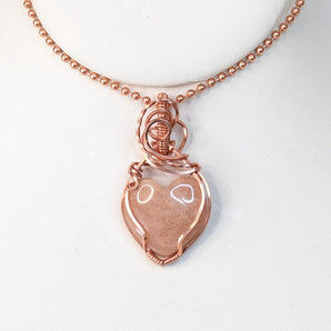 Pink Amaozonite Heart Pendant