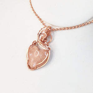 Pink Amaozonite Heart Pendant