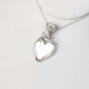 Mother of Pearl Stering Silver Heart Pendant