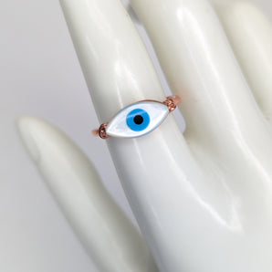 Mother Of Pearl Evil Eye Ring