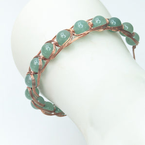 Egyptian Style Copper Green Aventurine wire wrapped bracelet