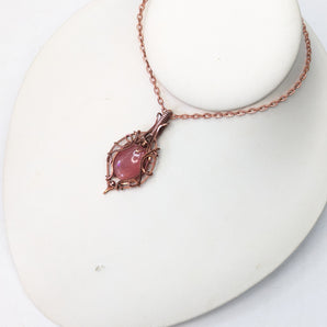 Rhodochrosite Filigree Pendant